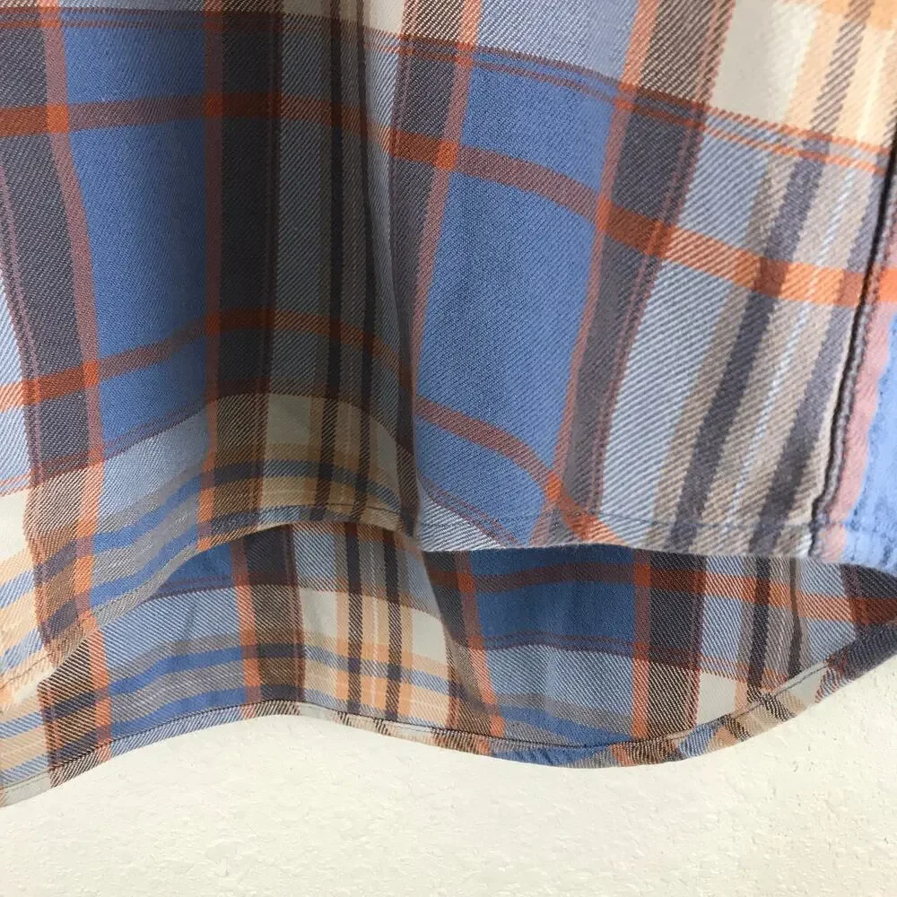 J. Crew Men's 100% Cotton Plaid Flannel Button Front Long Sleeve Size XL Tall